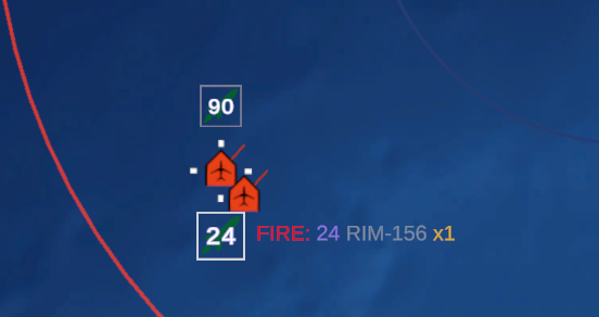 The hover attack menu beside a hostile track