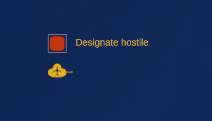 The designate hostile tile on an unknown track