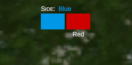 The side selector, set to Blue