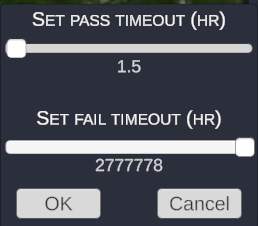 The pass and fail timeout sliders