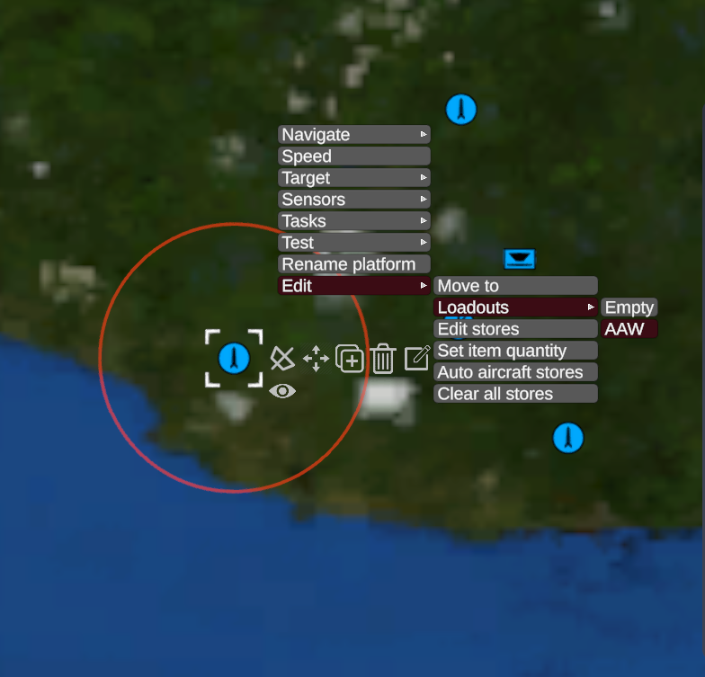 The right-click menu on a selected unit, with the Edit submenu open